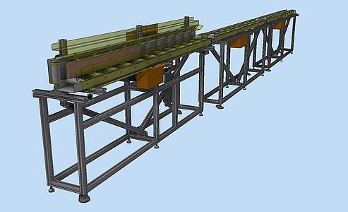 Roller tables for squared lumber with turning station